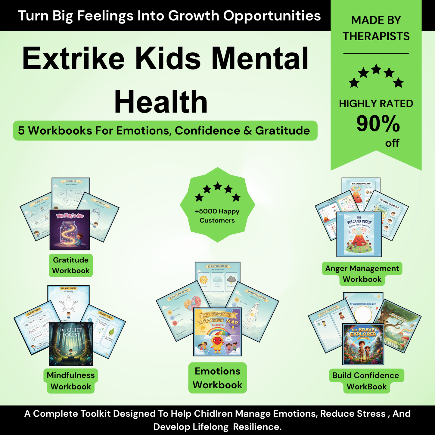 Extrike Kids Mental Health Bundle – 5-in-1 Workbooks